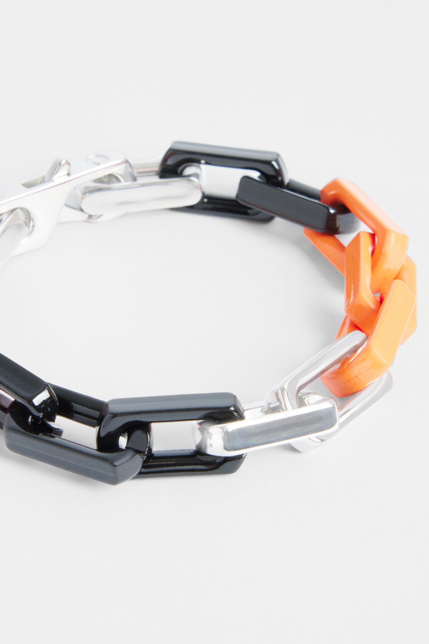 10 mm Gliederarmband in Schwarz und Orange