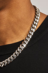 Miami Cuban Link Bracelet & Chain - 12mm - White