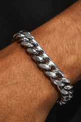 Miami Cuban Link Bracelet & Chain - 12mm - White