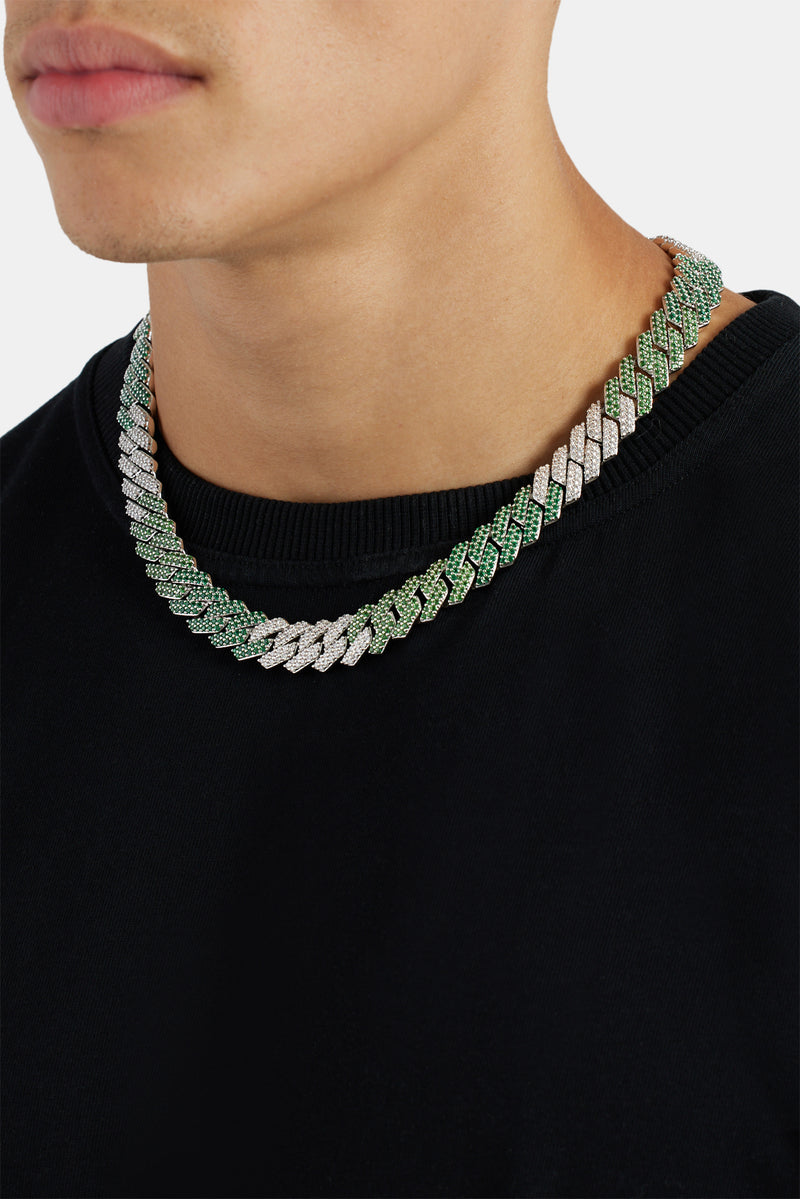 14mm Iced Green Gradient Cuban Chain – Cernucci