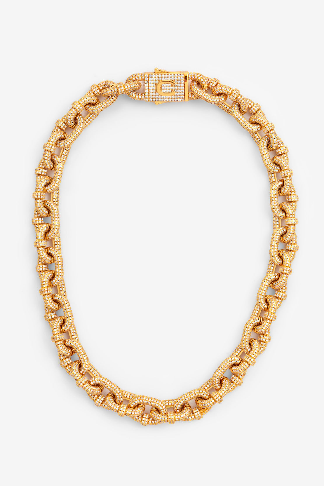 14mm Iced Chunky Link Pave Chain - Gold – Cernucci