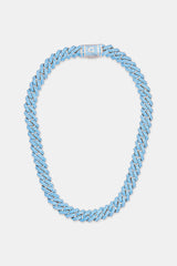 Iced Blue Prong Cuban Chain - White Gold