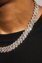 14mm Prong Cuban Chain & Bracelet - White
