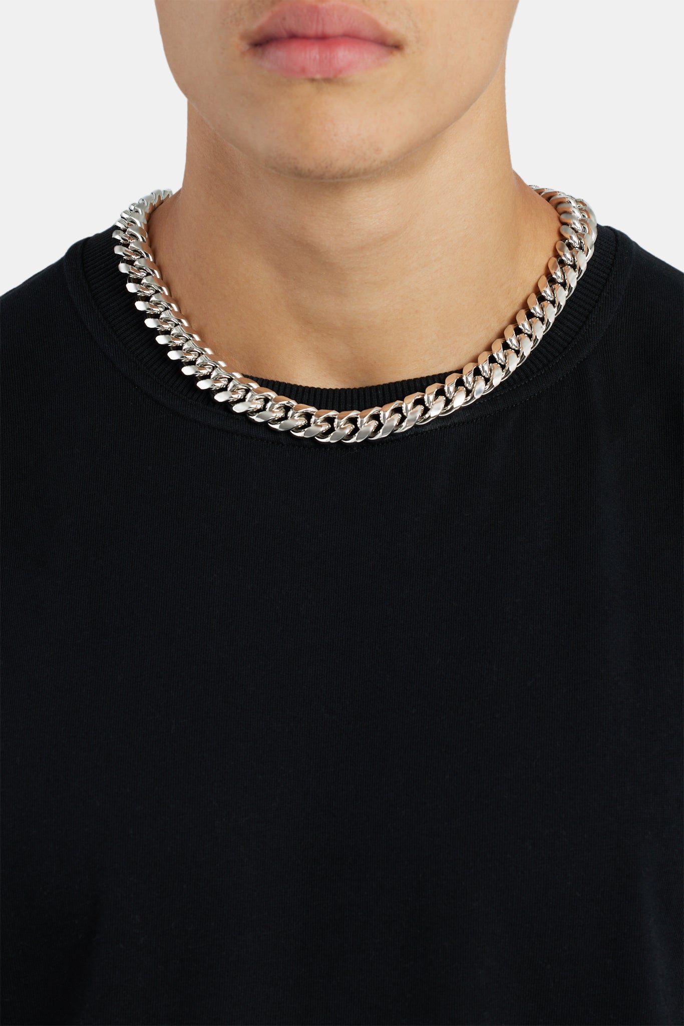 14 mm polierte kubanische Kette mit Eisverschluss