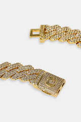 Iced Prong Cuban Chain - 14mm - Gold