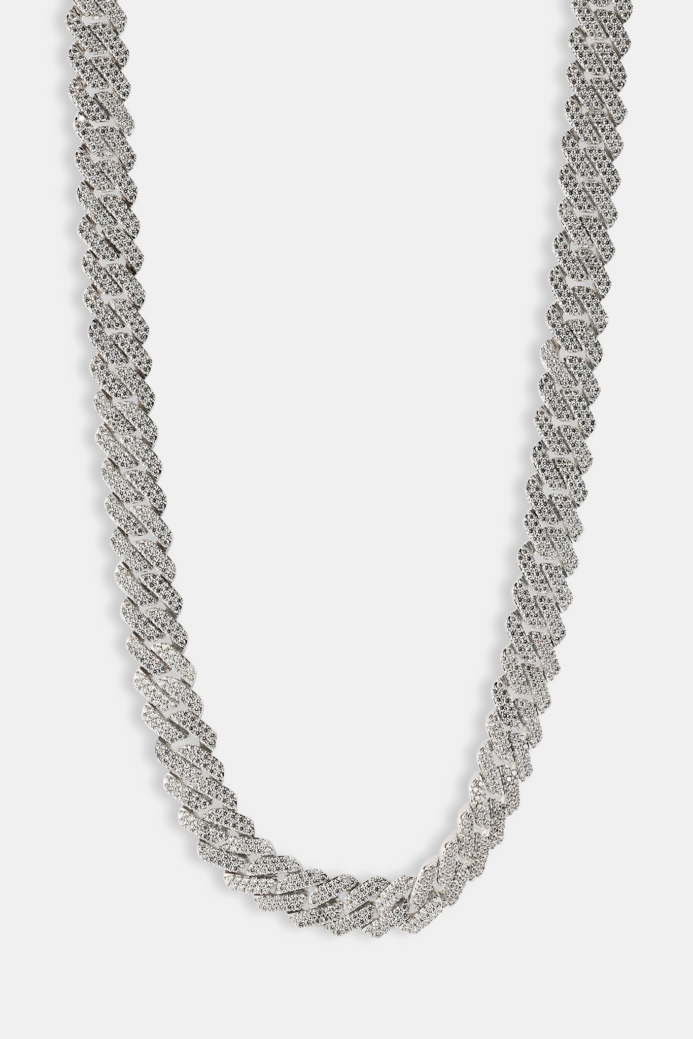 14mm Prong Cuban Chain White Gold | Iced Out Cuban Link | CERNUCCI
