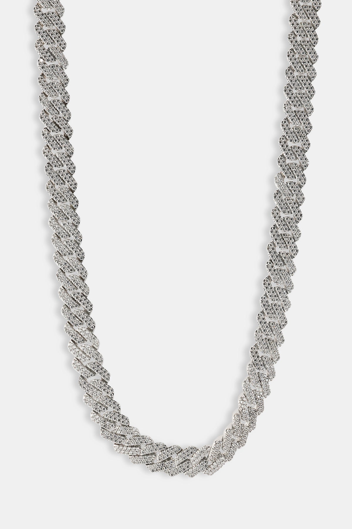 14mm Prong Cuban Chain White Gold | Iced Out Cuban Link | CERNUCCI 