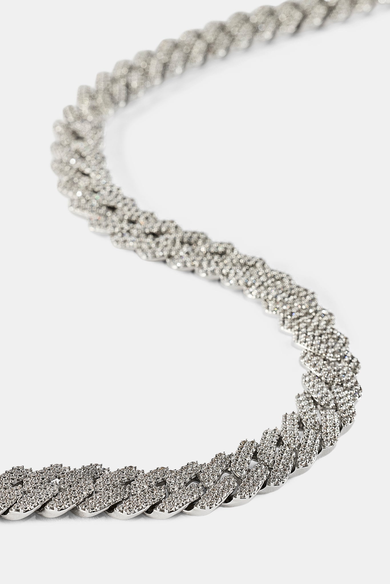 14mm Prong Cuban Chain White Gold | Iced Out Cuban Link | CERNUCCI
