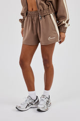 Shorts mit Taping - Taupe