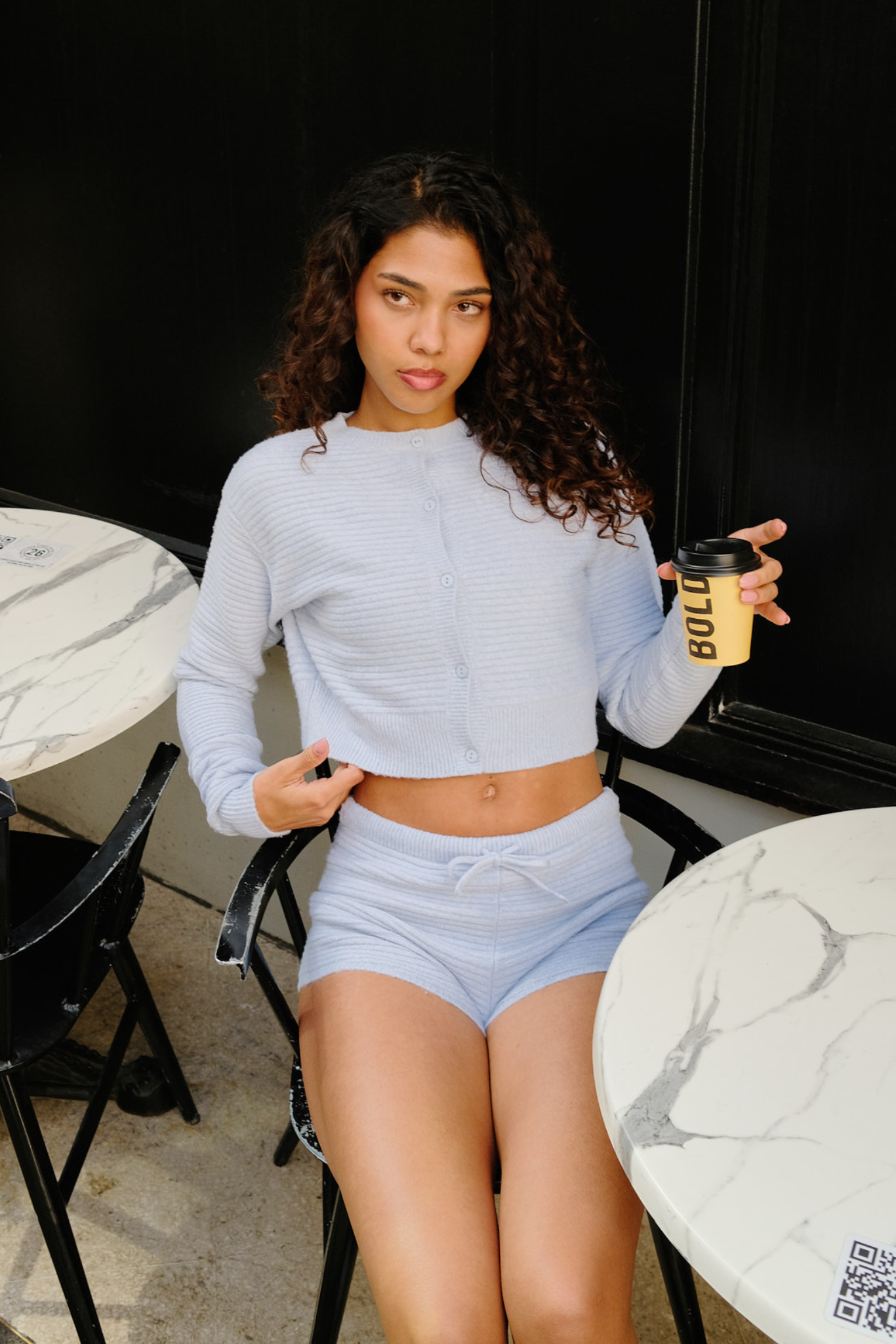 Lightweight Knitted Short - Baby Blue