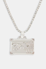 20mm Iced CZ Palm Tree Suitcase Pendant