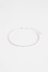 2.5mm Iced Pink CZ Micro Tennis Anklet