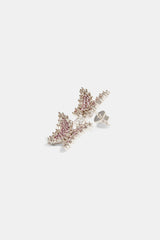25mm Iced Pink CZ Butterfly Drop Earrings