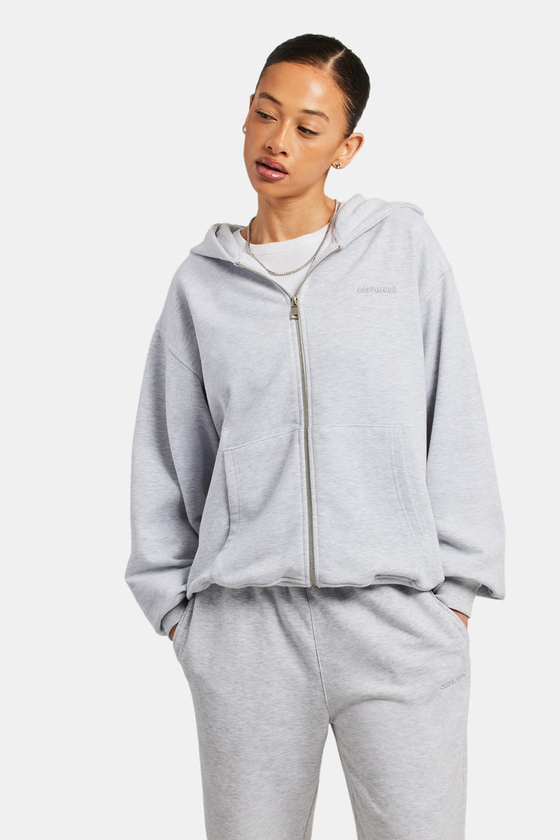 Womens Oversized Zip Hoodie Ash Grey Womens Hoodies Sweats