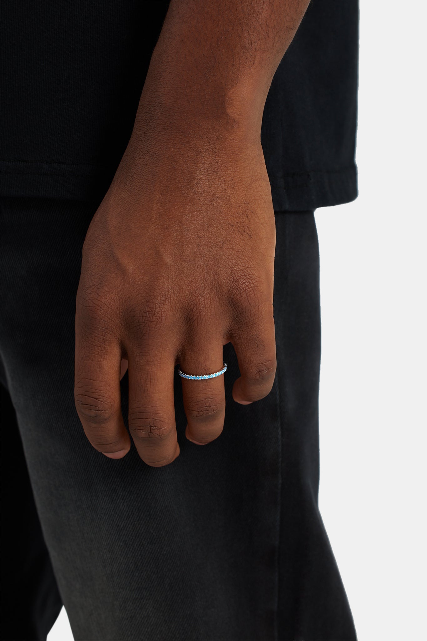 2 mm 925 blauer CZ-Tennisring