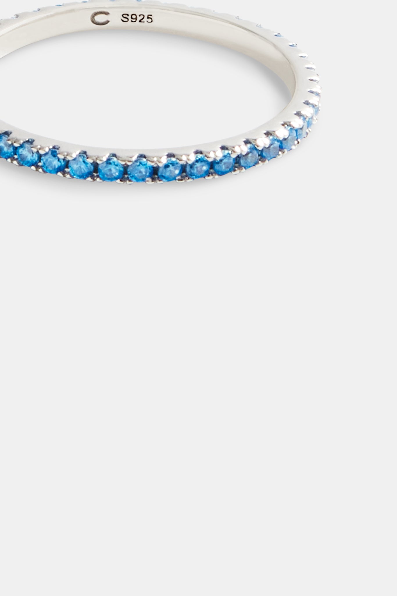 2 mm 925 blauer CZ-Tennisring