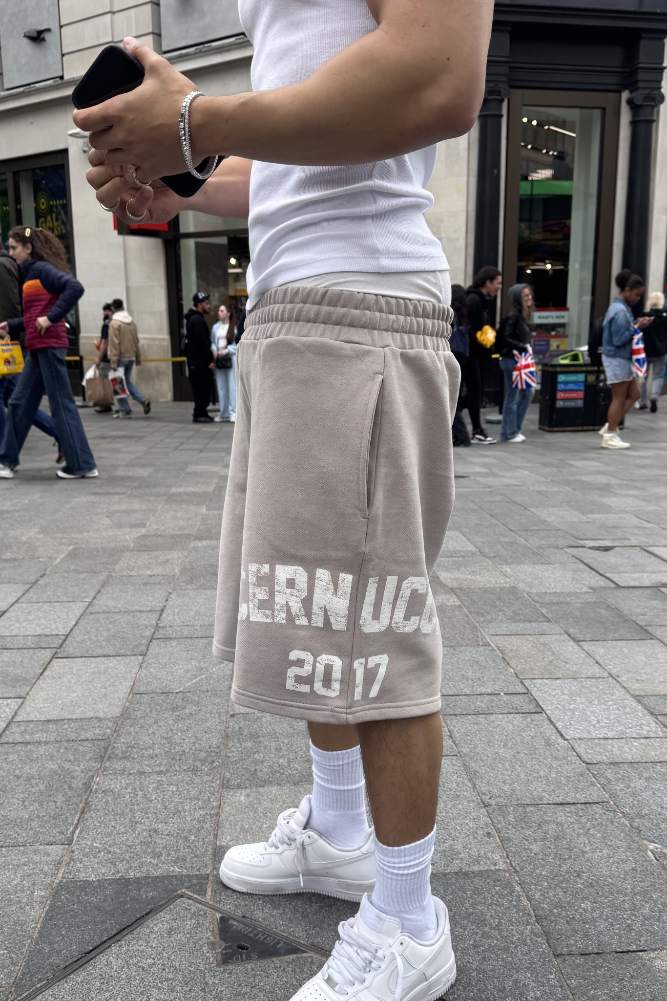Relaxed Logo Print Jersey Short - Stone