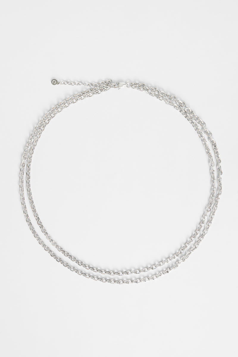 3mm Double Hermes Chain - White Gold