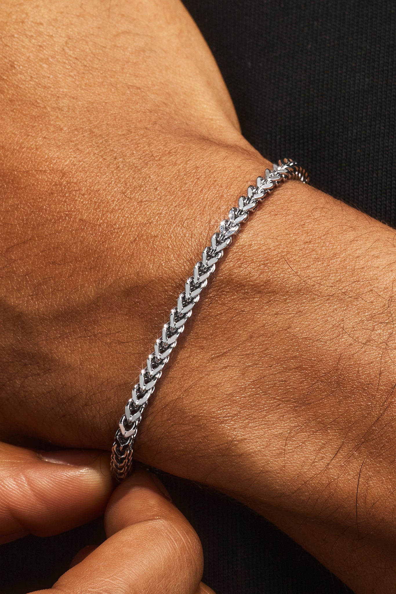 3mm Franco Chain & Bracelet - White | Mens Bundles | Shop Bracelet