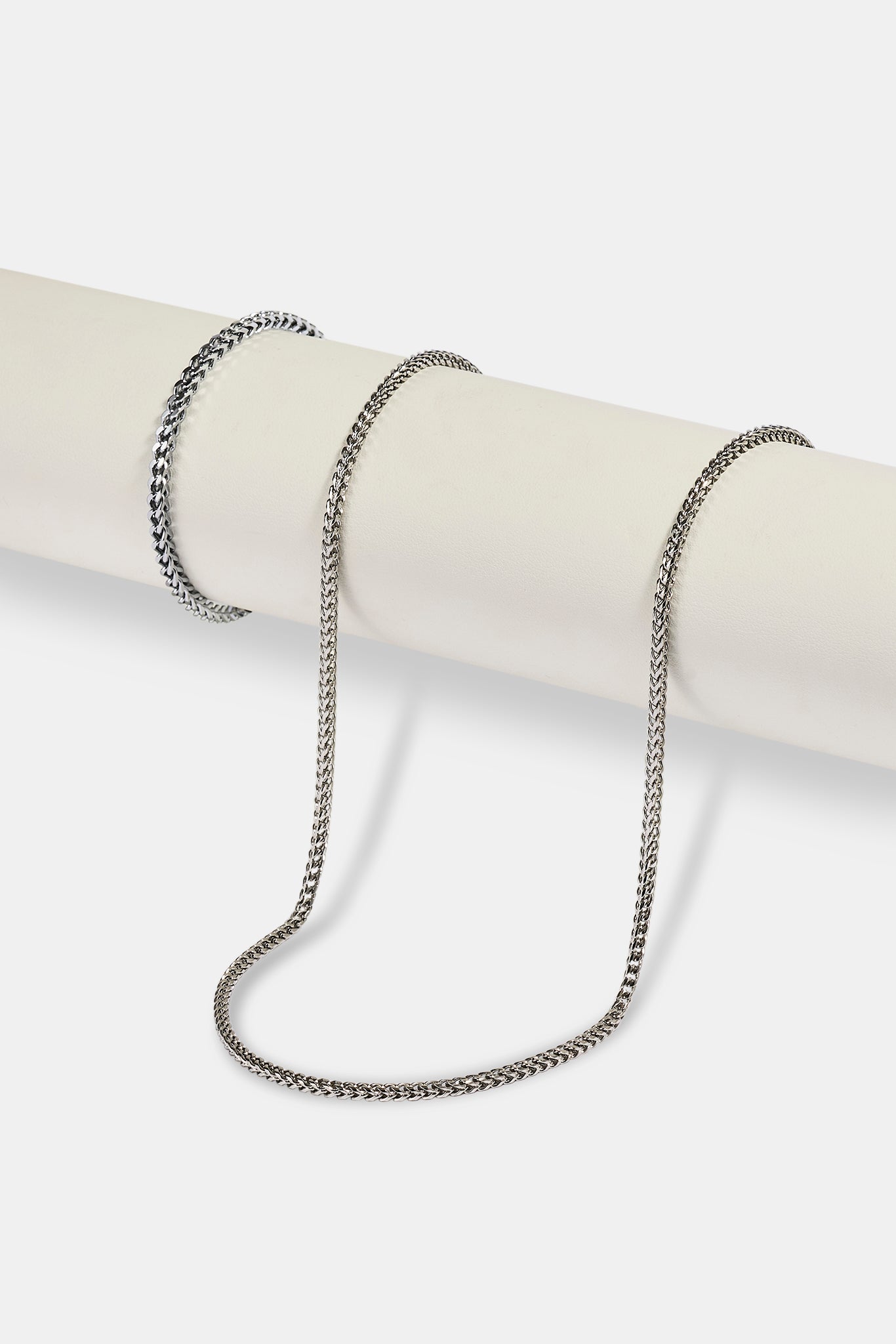 3 mm Franco-Kette und Armband – Weiß