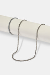 3 mm Franco-Kette und Armband – Weiß