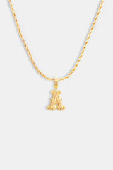32mm Gold Plated Iced Baguette Letter Pendant