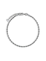 5mm Miami Cuban Bracelet & 3mm Rope Bracelet Set - White
