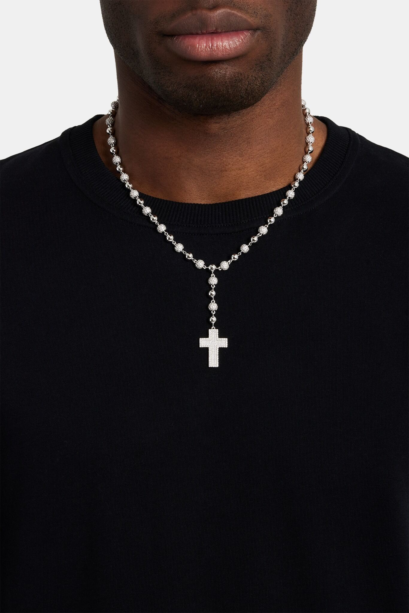 Drop Cross Ice Ball Chain | Mens Chains | Shop Miami Chains at