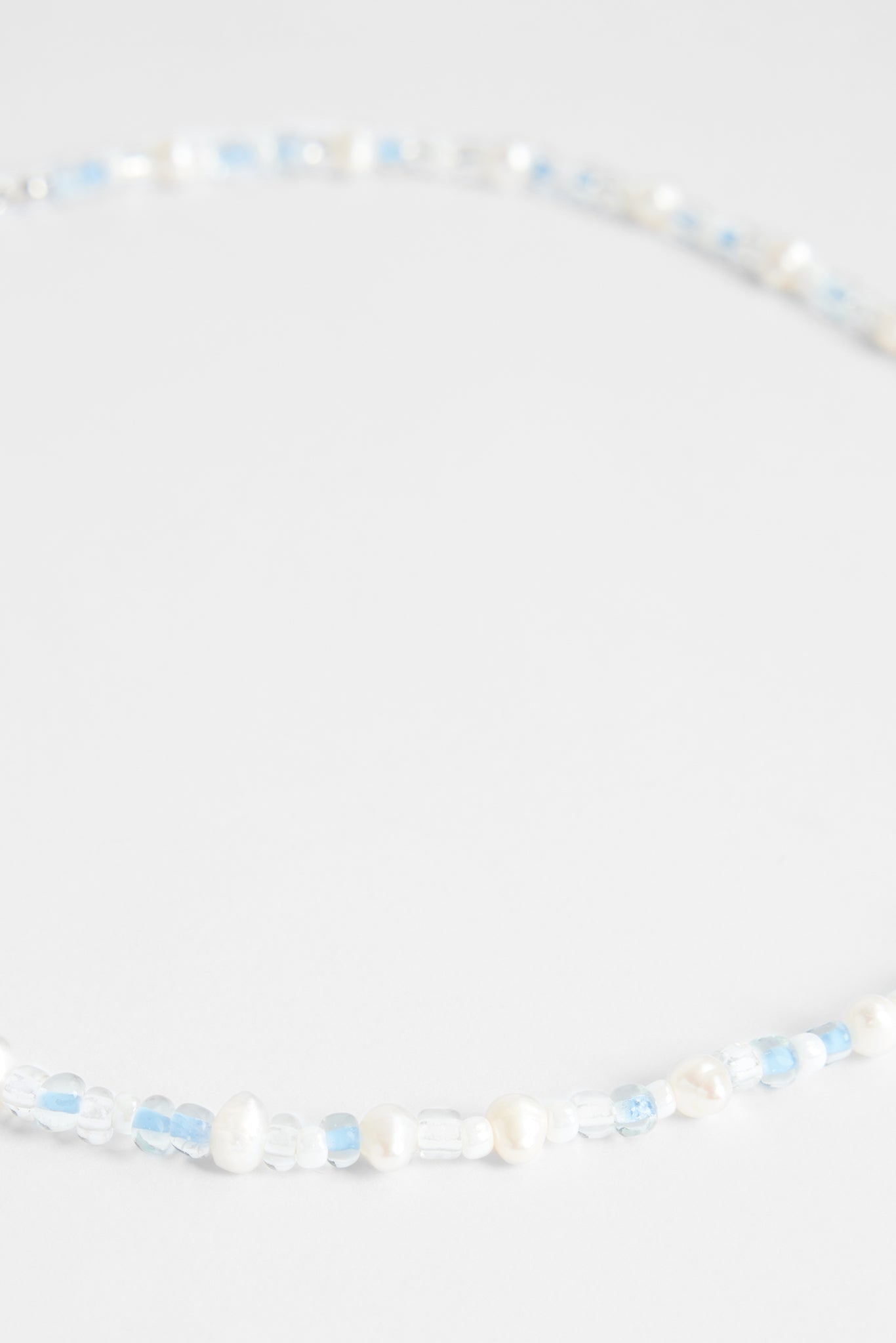 4mm Freshwater Pearl & Blue Toned Bead Necklace