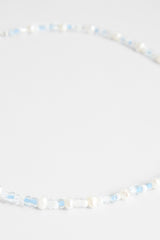 4mm Freshwater Pearl & Blue Toned Bead Necklace