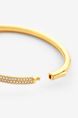 Gold Plated 4mm Iced CZ Pave Bangle