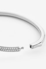 4mm Iced Pave Bangle - White Gold