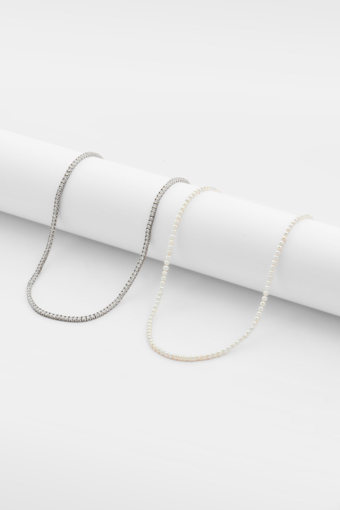 4 mm Perlenkette und 3 mm Tenniskette