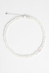 5 mm doppellagige Süßwasserperlenkette mit Stern- und Muschelanhänger