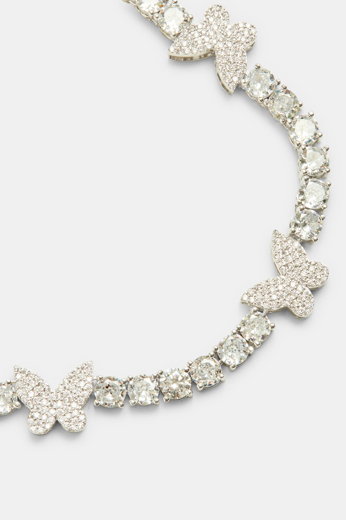 5mm Iced CZ Butterfly Tennis Necklace