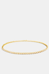 5mm Gold Plated Iced CZ Triangle Cut Tennis Chain