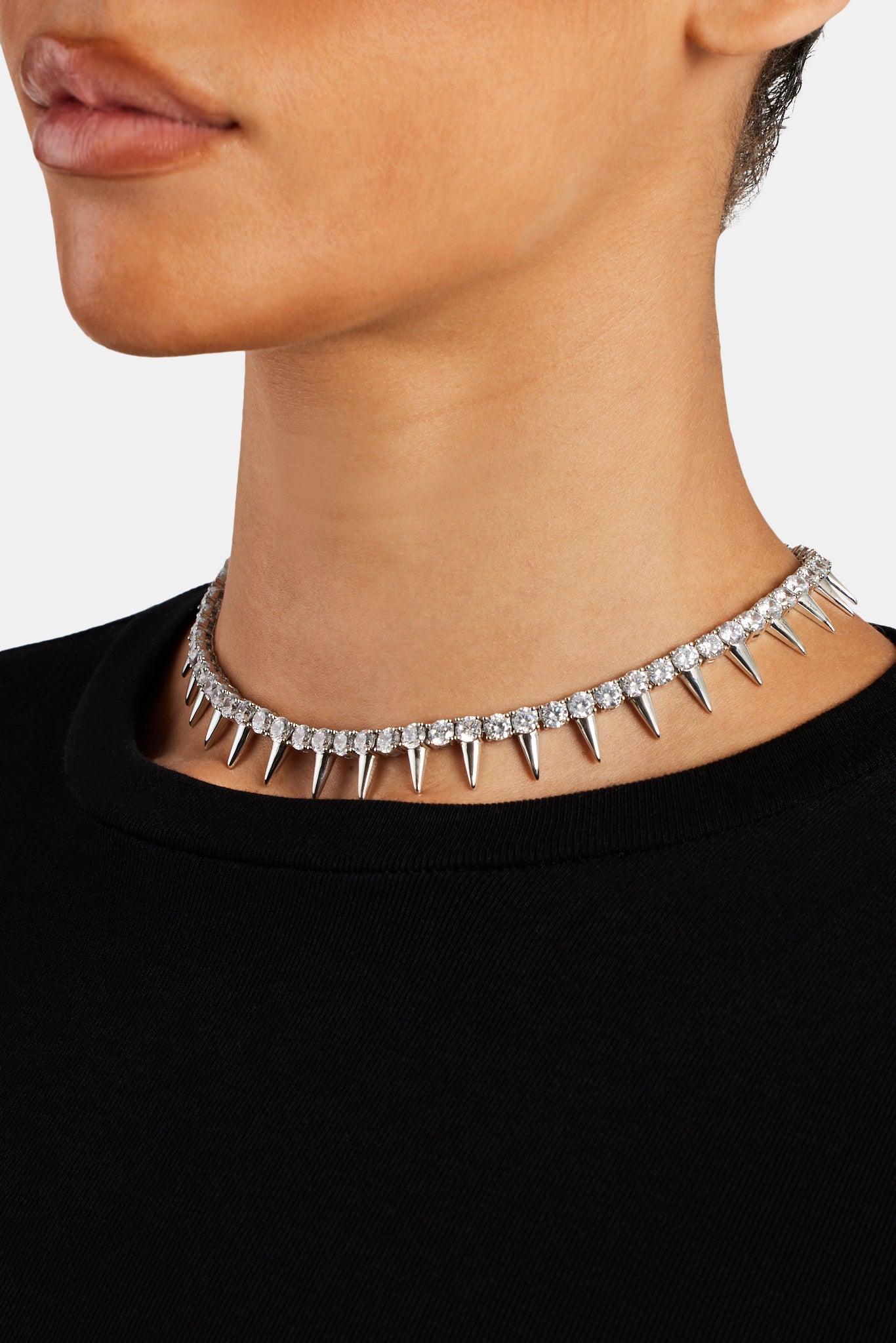 5mm Iced CZ Tennis Spike Choker | Womens Chains | Shop Tennis