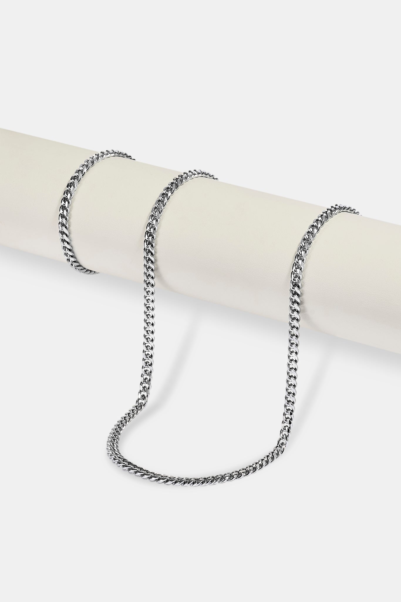 5 mm Miami Cuban Kette &amp; Armband - Weiß