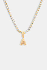 17mm Micro Gold Plated Iced Baguette Letter Pendant