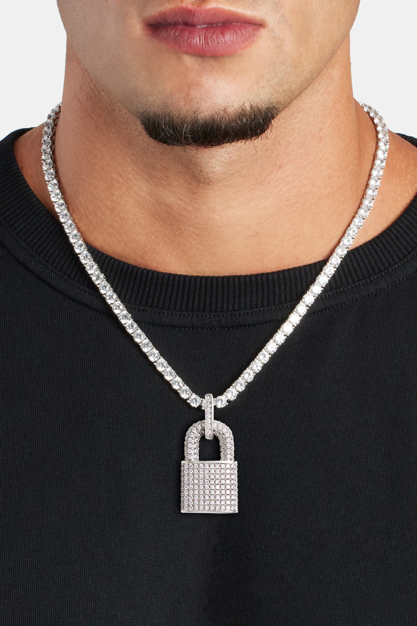 Iced CZ Padlock Pendant – Cernucci