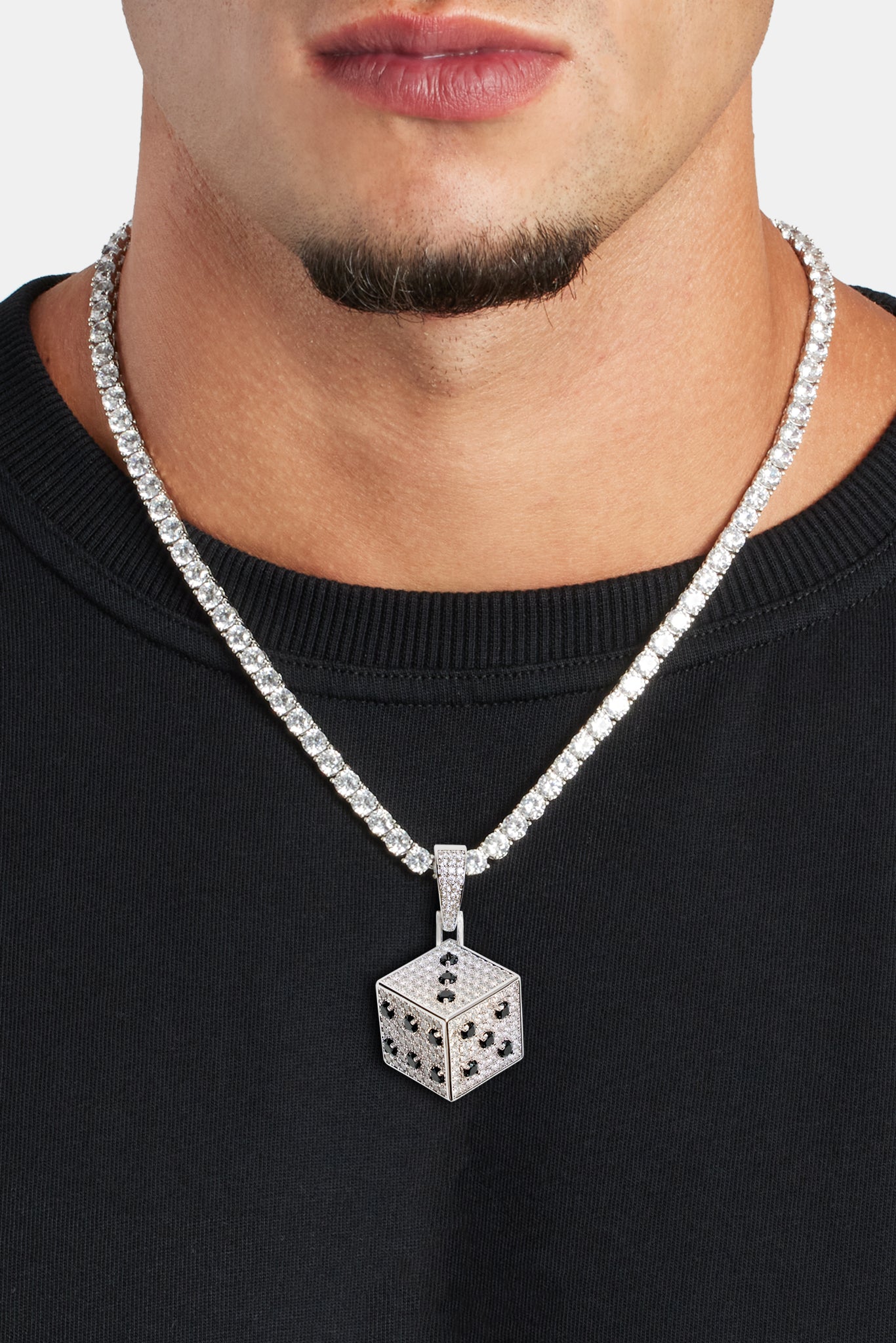 Dice Chain 20mm Iced CZ Dice Pendant – Cernucci