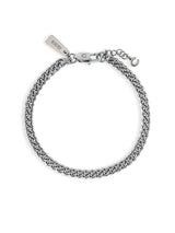 5mm Miami Cuban Bracelet & 3mm Rope Bracelet Set - White