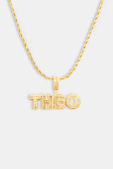 60mm Gold Plated Iced Baguette Name Pendant