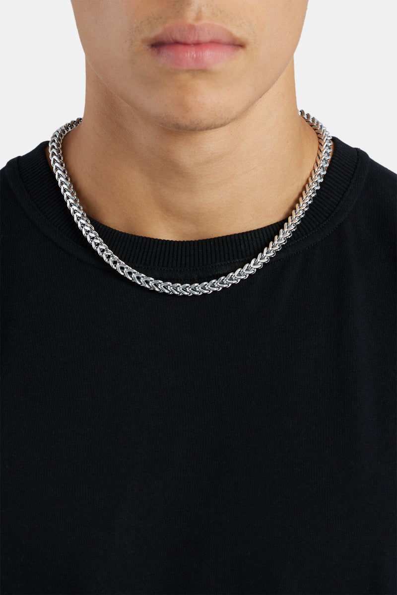 6mm Franco Adjustable Chain - White Gold