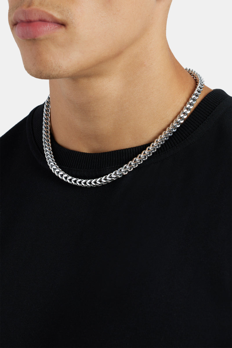 6mm Franco Adjustable Chain - White Gold