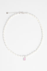 6mm Freshwater Pearl & Pink Gemstone Necklace