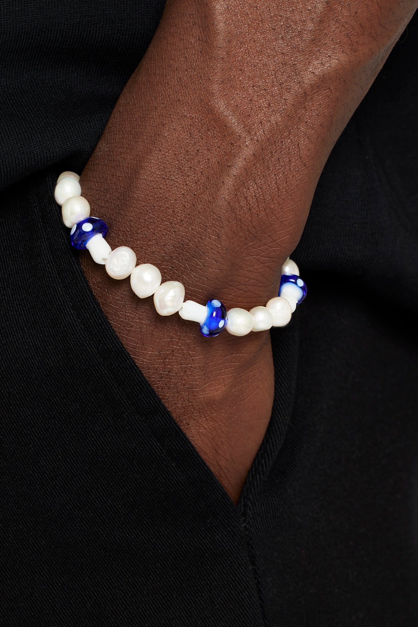 6 mm Süßwasserperlen-Pilzperlenarmband