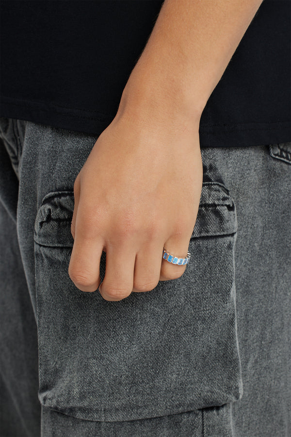 6mm Iced Blue Bezel Ring
