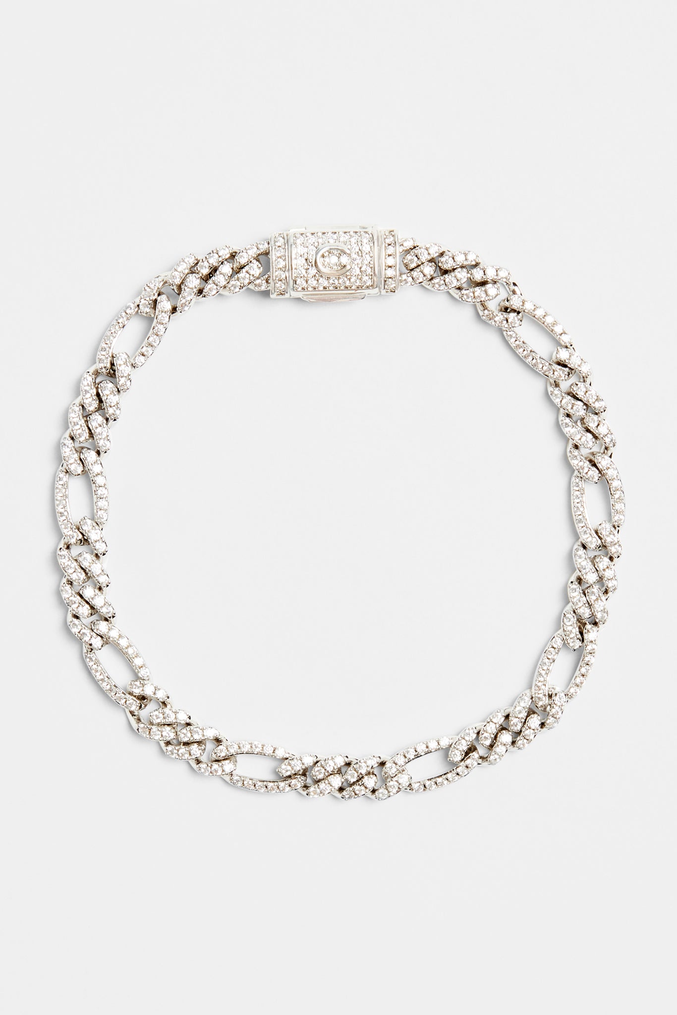 6 mm Iced CZ Figaro-Armband 