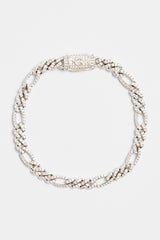 6 mm Iced CZ Figaro-Armband 